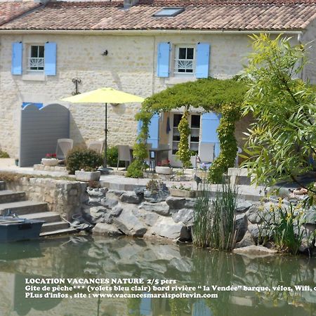 Marais Poitevin Bord Riviere Peche ,Barque, Velos, Wifi, Linge, Cheminee, Cuisine, Terrain De Boules La Taillee Zewnętrze zdjęcie