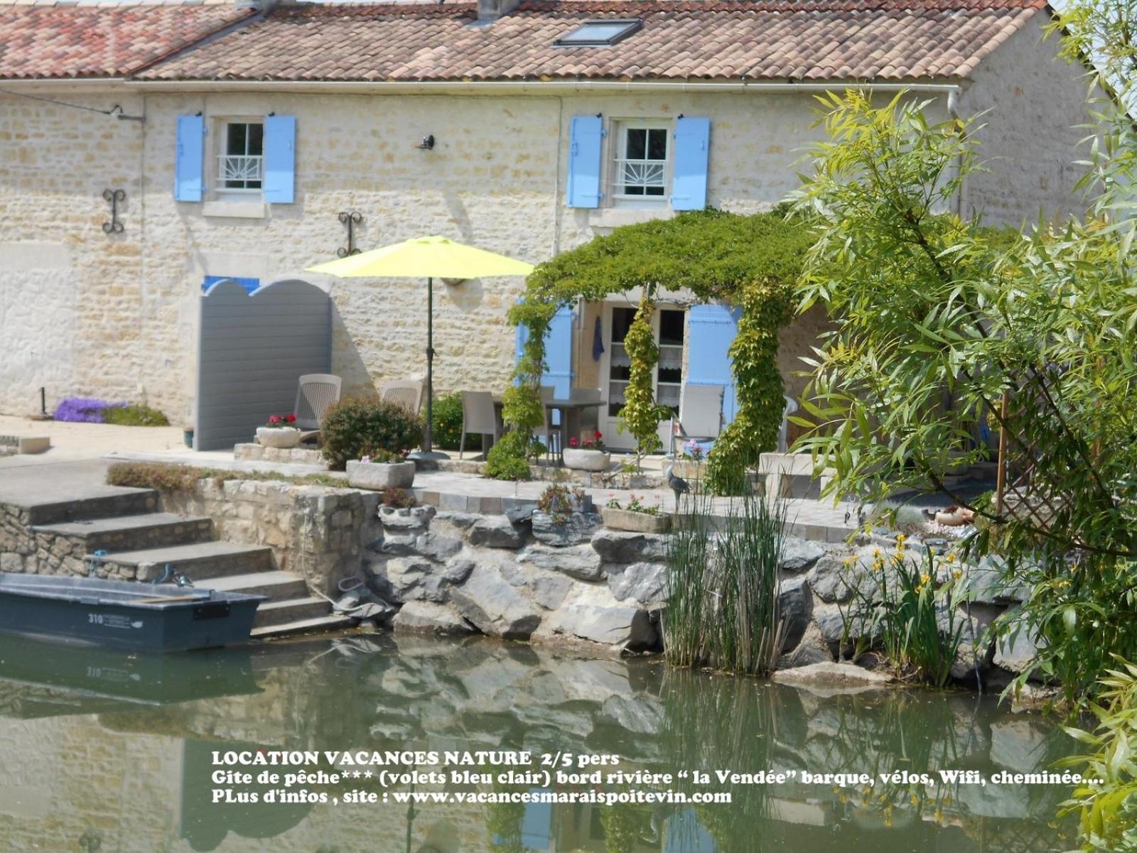 Marais Poitevin Bord Riviere Peche ,Barque, Velos, Wifi, Linge, Cheminee, Cuisine, Terrain De Boules La Taillee Zewnętrze zdjęcie